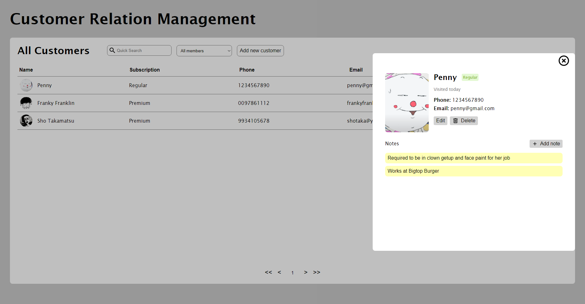 Image of a Basic CRM